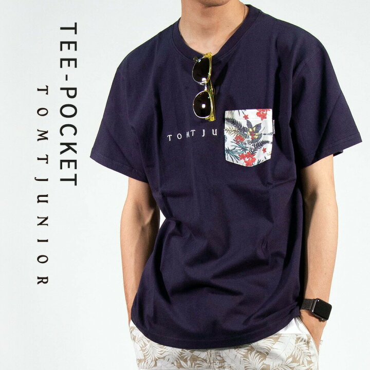 楽天市場 トムティージュニア Tomtjunior Tシャツ メンズ オリジナル ブランド デザイン サーフブランド おしゃれ ポケットt ボタニカル柄 半袖 プリント クルーネック トップス ロゴ 刺繍 キレイ目 アメカジ 人気 着こなし サーフ系 代 30代 40代 50代 カジュアル