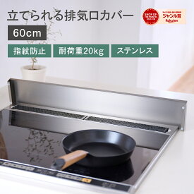立てられる 排気口カバー フラット 60cm ステンレス 耐荷重20kg 薄型 シルバー フラットタイプ IH ガスコンロ 耐指紋コーティング キッチン 排気口 コンロ グリル 油はね 汚れ防止 油はねガード 丸洗いOK W60 新居 新築