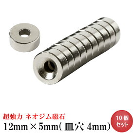 【4/24 マラソン 最大10％OFF】ネオジム磁石 ネオジウム磁石 12mm×5mm 皿穴4mm ネジ穴 丸型 超強力 磁石 マグネット N35 永久磁石 磁力 DIY キッチン 冷蔵庫 オフィス 事務所 倉庫 送料無料 あす楽 領収書発行 まとめ買い (スターフォーカス)【10個セット】