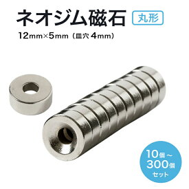 【8/4~11 Max10%OFF&P8倍】ネオジム磁石 ネオジウム磁石 12mm×5mm 皿穴4mm ネジ穴 丸型 超強力 磁石 マグネット N35 永久磁石 磁力 DIY オフィス 事務所 倉庫 送料無料 領収書発行 まとめ買い (スターフォーカス)【10個/30個/50個/100個/200個/300個セット】