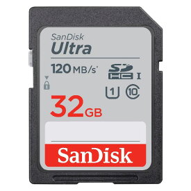 【スーパーSALE MAX10％OFF】SDHC 32GB サンディスク SDカード SanDisk UHS-I U1 Ultra Class10 クラス10 R:120MB/s 高速 一眼レフ デジカメ デジタルカメラ ミラーレス カメラ フォトフレーム プリンタ 3ds 写真 動画 保存 4K 海外リテール SDSDUN4-032G-GN6IN