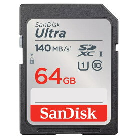 SDXC 64GB サンディスク SDカード SanDisk UHS-I U1 Ultra Class10 クラス10 R:140MB/s 高速 一眼レフ デジカメ デジタルカメラ ミラーレス カメラ フォトフレーム プリンタ 3ds 写真 動画 保存 4K 海外リテール SDSDUNB-064G-GN6IN