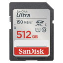 【最大ポイント10倍】SDXC 512GB サンディスク SDカード SanDisk UHS-I U1 Ultra Class10 クラス10 R:150MB/s 高速 一眼レフ デジカメ デジタルカメラ ミラーレス カメラ フォトフレーム プリンタ 3ds 写真 動画 保存 4K 海外リテール SDSDUNC-512G-GN6IN