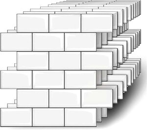 MORCART タイルシール キッチン 耐熱 防水 洗面所 トイレ DIY 家具やアイテムの装飾 タイルシート はがせる 壁紙シール 3D リメイクシート (30x30cm