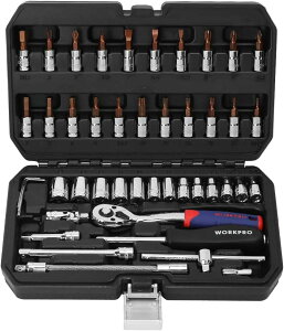 WORKPRO \Pbg`Zbg `Fbg` ItZbg^Cv p6.35mmi1/4C`) 46_g ԏC ԃeiX K[Wc[Zbg ƃZbg H  p[P[Xt