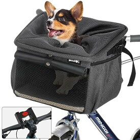 Pecute ペット自転車バッグ 猫 犬自転車かご 前かご 猫 犬 キャリー リュック ペットキャリー カゴバッグ 2WAY バッグ 猫 小型犬 通気性 安全ロープ付き 飛び出し防止 折りたたみ式 取り外し可能旅行 通院 防災 避難用 ペット リュック 耐荷重8KG