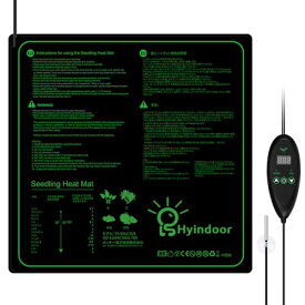Hyindoor 20"x20"ヒーターマット サーモスタット付き 園芸発芽マット 育苗マット 温度調節 育苗器 (51x51cm)