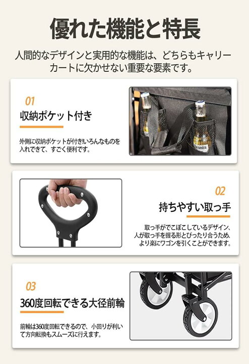 楽天市場】JPYiZren キャリーワゴン 折りたたみ式キャリーカート 