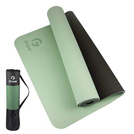 Gruper ヨガマット 6mm エクササイズマット フィットネスマット トレーニングマットTPEリング保護素材 軽量 耐久性 肌に優しい 両面の滑り止 屋内運動 ピラティスマット持ち運び 収納簡単 商品名称