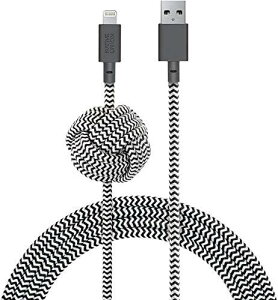 NATIVE UNION [lCeBujI] NIGHT Cable [dP[u 3m [MFiF] USB-A USB Type A to CgjO iPhone }[d f[^ ϋv fh~ AJ[mbgt(Zebra)