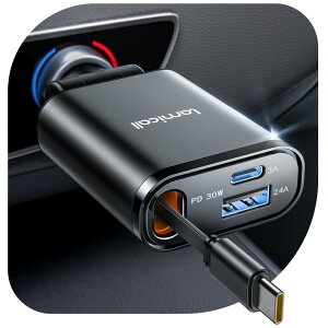 yMiniTCYz Lamicall ԏ[d 莮 VK[\PbgF^CvC PD30W/PPSΉ } 57W 3in1 ԍڏ[d 12/24VԑΉ 3䓯\ 75cm Type-C P[u iPhone16/15V[Y iPad/android/Apple WatchΉ