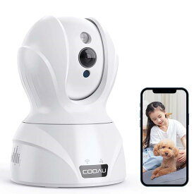 【400万画素?5GWi-Fi対応】COOAU ネットワークカメラ 4MP高画素 ペット老人見守りカメラ 5G対応 監視防犯カメラ IPワイヤレスカメラ 自動追跡 顔/音声/動体検知 双方向通話 留守番 警報通知 暗視撮影 録画可能 遠隔操作 スマホ/iPad 日本語アプリ＆説明書対応 (白)