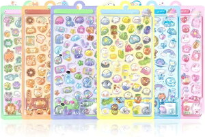 loong 3dシール 立体シール ぷくぷくぷっくり かわいい 6枚セット 立体 おしゃれ デコシール ごほうび 子供 貼り付け可能 贈り物 手帳 携帯 DIY用 手帳用 貼り付け可能 女の子(A)