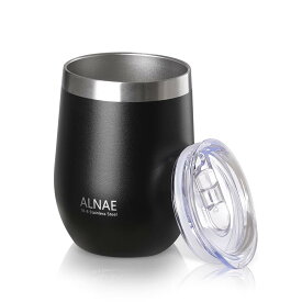 ALNAE タンブラー ふた付き 真空断熱 340ml 水筒 マグボトル コーヒーカップ 二重構造 保温保冷 直飲み 大容量 ビール コーヒー 直接ドリップ ブラック