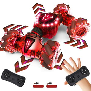 Tecnock ���W�R���J�[ �W�F�X�`���[���W�R�� �q������ �X�^���g�J�[ ���ʑ��s 360°��] 4WD �I�t���[�h LED���C�g �l�֋쓮 USB�[�d �����R���J�[ RC�J�[ �� �������� �a���� �v���[���g ��l���� 