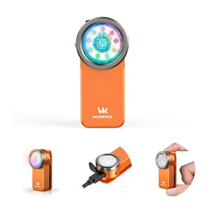 Wurkkos HD03 �N���b�v���C�g LED�y�ʏ��^�����d��,680���[����,3�̌���,�X�|�b�g/�t���b�h���C�g��RGB�J���[���C�g, Type-C�[�d��,IPX6�h��,�˒�180���[�g��,�N���b�v�I�� ���C�� �U���h�� ��d�΍�