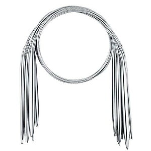 Kingsie 編み針 輪針 8サイズ 80cm 2mm-8mm ステンレス製 ミニ輪針 棒針 編み物ツール クラフト 手芸