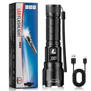 Letmy �����d�� ���� led���C�g�y�����P�x6000���[�����EP50�`�b�v�z2000mAh18650�o�b�e���[�t �f�B�W�^���d�C�� �A���~���� Type-C�[�d �Y�[���� �R�p �ŋ� �y�� ���邢 �n���f�B���C�g �A�E�g�h�A 