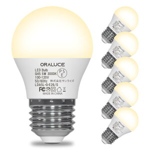 ORALUCE LED�d�� E26���� 40W���� �d���F 3000k 5W 450lm 220�x�L�z�� �����F ���^�d�� �����Ή� �����s�� PSE�F�� 6��