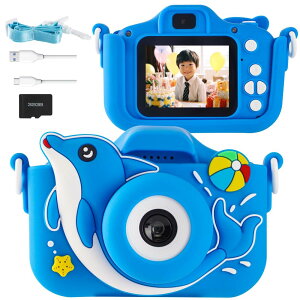 POSO キッズカメラ 子供用カメラ 子どもトイカメラTypeC充電 1080P HD 動画 2.0インチIPS 画面 32G TFカード付 8倍ズーム 子供の日 誕生日 クリスマスプレゼント日本語説明書付き(ロイヤルブルー)