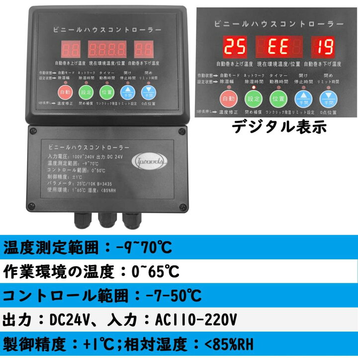 楽天市場】Iproods ビニールハウス用 電動フィルム巻上げ換気装置 自動 