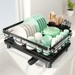 MAJALiS 水切りラック 3in1 伸縮式 食器 水切り シンク上水切りラック 水切りラック シンク上 食器水切り ステンレス 食器 水切りかご 食器乾燥ラック 水切りかご 食器乾燥棚 304ステンレス製 自