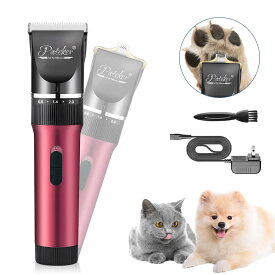 Pateker? ペット用バリカン - 犬 猫 バリカン| 静音・軽量 電動バリカン | 全身＆部分カット対応（足裏＆肉球&顔周り&お尻ケア ）| 小型犬・中型犬・大型犬・猫・小動物対応 | |人間工学デザイン |充電式コードレス | 初心者向け日本語説