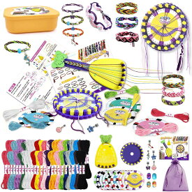 Jecimco 紐 おもちゃ ミサンガ 手作りキット女の子 DIY 編み物 手芸 ブレスレット セット 子供のお誕生日プレゼント 手作り マクラメ ロープ アクセサリー キット