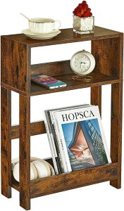 ZEXVIDA �x�b�h�T�C�h�e�[�u�� �X���� ��40×���s18×����58cm ���[�I �~�j�e�[�u�� �i�C�g�e�[�u�� ���r���O�T�C�h�e�[�u�� �x�b�h�� �\�t�@�[�e�[�u�� �ؖڒ� (�u���E��)