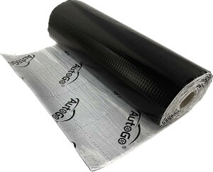 AutoGo 制振シート 車 デットニング材 【制振吸音断熱】 厚み2.3mm×幅46CM×長さ5M 表面アルミ箔+裏面ブチル材テープ ハサミでカット可能 接着剤が不要【ブラック格子模様】