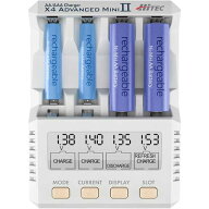 ハイテック 単三・単四Ni-cd、Ni-MH充電池 充電器 放電器 AA/AAA チャージャー X4 アドバンスミニII ホワ…