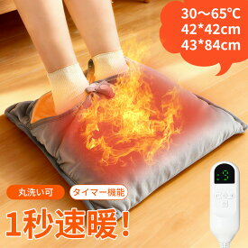 【限定クーポンで2980円】電気足温器 速暖【9段階温度・節電・両面加熱】足元ヒーター フットウォーマー フットウォーマー 電気ホットマット丸洗い 抗菌 防臭 タイマー フット 足入れヒーター PSE 過熱保護 男女兼用 42cm*42cm 43*84cm オフィス テスク 冷え症対策