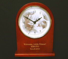 オリジナル　時計「思い出写真館」写真タイプ 木製置時計アーチ / 記念楯 表彰 記念品 贈答品 新築祝い 引越祝い 敬老の日