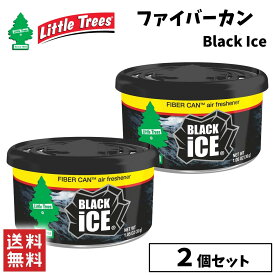 Little Trees リトルツリー ファイバーカン ブラックアイス 2個セット 缶タイプ エアフレッシュナー 芳香剤 消臭 カー用品