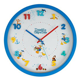 ディズニー 掛け時計 連続秒針 直径30cm ドナルドダック & チップ&デール ブルー