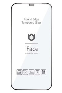 iFace iPhone 12 mini ��p �K���X�t�B���� ���E���h�G�b�W ��ʕی�V�[�g [�u���b�N]