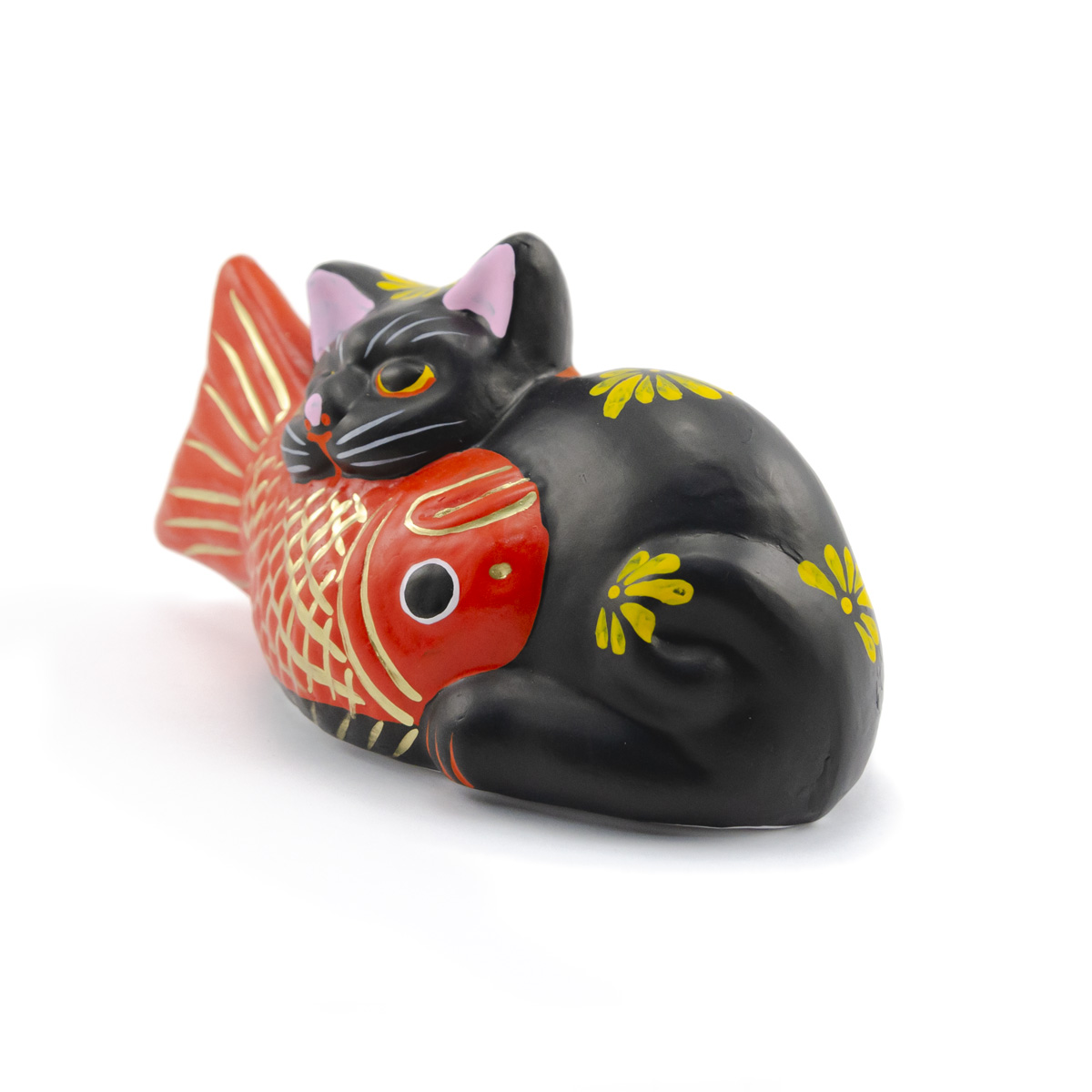堤人形 つつみのおひなっこや- 　鯛黒猫（大）　和のインテリア 土人形 伝統的工芸品 | Starry shop-R
