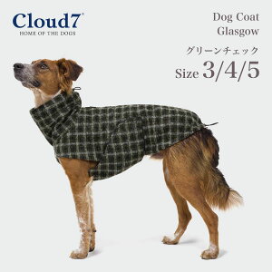 pR[g Cloud7 NEh7 OXS[ O[`FbN SIZE3/4/5 Dog Coat Glasgow Plaid Green ybgpR[g CR[g COA