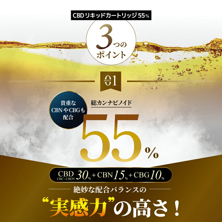 楽天市場】【楽天1位獲得】CBDリキッド 55% 3個セット1ml カートリッジ 