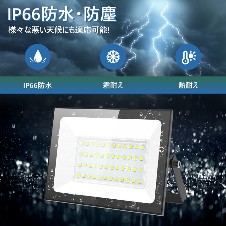 楽天市場】【超薄型・2個セット】 LED投光器 80W 10000LM 昼光色 led 