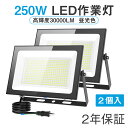 【超薄型・2個】 LED 投光器 屋外 防水 250W 30000LM 100v 昼光色 ledライト 作業灯 ワークライト 屋外 照明 看板灯 I…