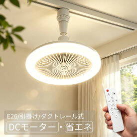 ＼限定クーポン配布／【ロングモップ特典】シーリングファン シーリングファンライト 小型シーリングファンライト サーキュレーター 30W 100W相当 軽量 LED天井ライト 10畳 E26 ソケット 引掛 薄型 扇風機 省エネ 調光 調色 DCモーター リモコン付 ダクトレール
