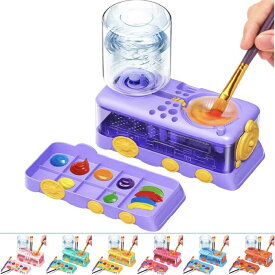 筆洗い バケツ 筆洗器 ブラシリンサー 水彩画 絵の具 パレット付き 4in1 ワンプッシュ排水 小学生 図工 子供用 こぼれにくい 画材セット ブラシリンサー コンパクト 模型 水彩 筆洗い機 筆洗器