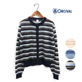 ☆【SALE】レディース ORCIVAL オーシバル オーチバル シースルーニット マルチボーダーカーディガン 品番：OR-D0094STK【30%OFF】