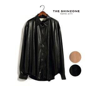 ☆レディース/THE SHINZONE/ザシンゾーン/SYNTHETIC LEATHER SHIRT/シンセティックレザーシャツ/フェイクレザー/品番：22MMSBL18【SALE】【40%OFF】【クーポン対象外】