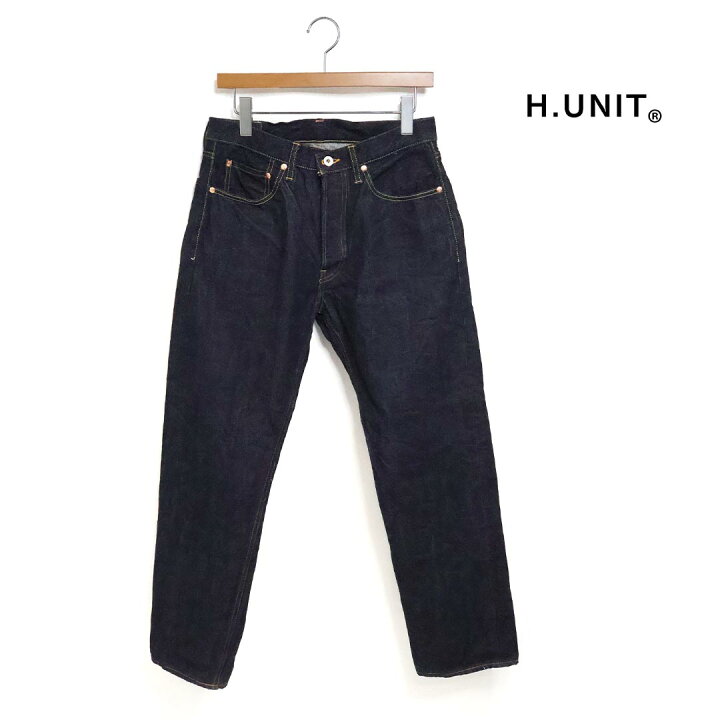 楽天市場】メンズ H.UNIT エイチユニット Raw denim regular tapered 