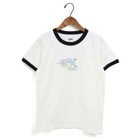 レディース/X-girl/エックスガール/BURNING X LOGO S/S RINGER BABY TEE/バーニングXロゴ リンガーベビーTシャツ/品番：105241011010【1枚までメール便のみ】