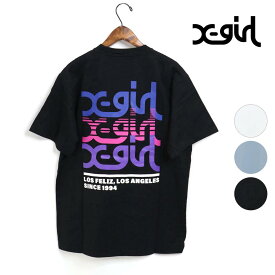 レディース/X-girl/エックスガール/TRIPLE MILLS LOGO S/S TEE/トリプルミルズロゴTシャツ/品番：105241011014【1枚までメール便のみ】