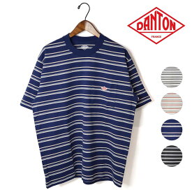 *メンズ DANTON ダントン コットンポリエステル ボーダーポケットTシャツ 品番：DT-C0198TCB STRIPE