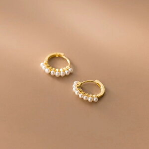 パールピアス レディース ピアス 小さいパール シンプル カジュアル/シルバー925 ゴールド プラチナ ビジネス オフィス 大人っぽい 上品 きゅっと 8連パール おしゃれ かわいい ピアス 金属ア
